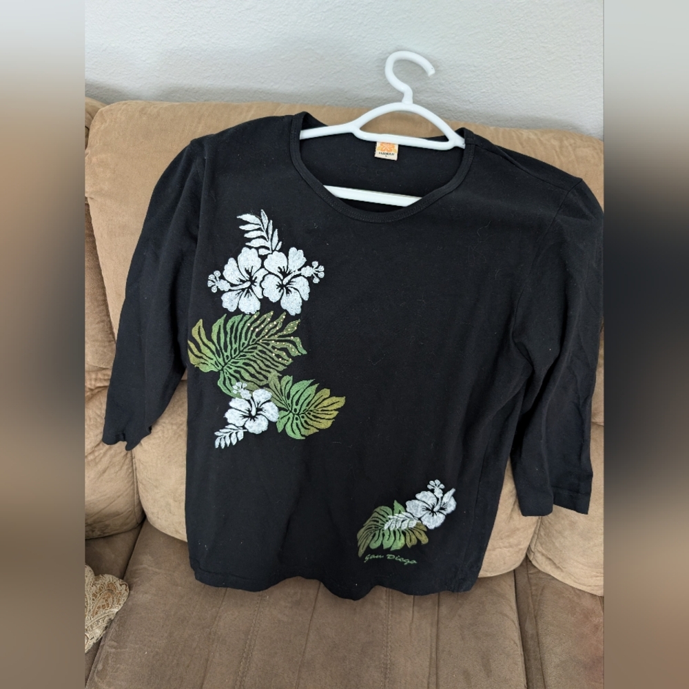 Black Floral Kids Shirt